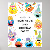 Sesamstraat Vrienden Confetti Birthday Welkom Poster (Voorkant)