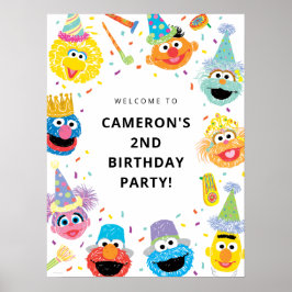 Sesamstraat Vrienden Confetti Birthday Welkom Poster