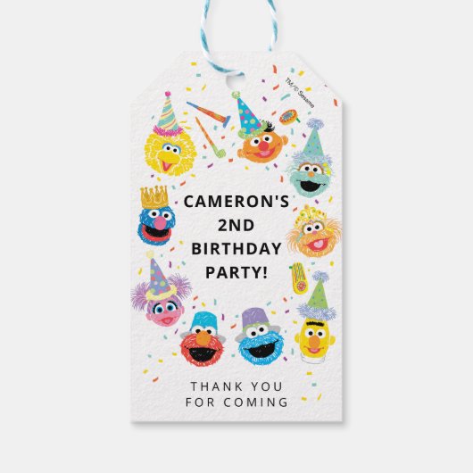 Sesamstraat Vrienden Confetti Dank je wel gunst Cadeaulabel (Achterkant)