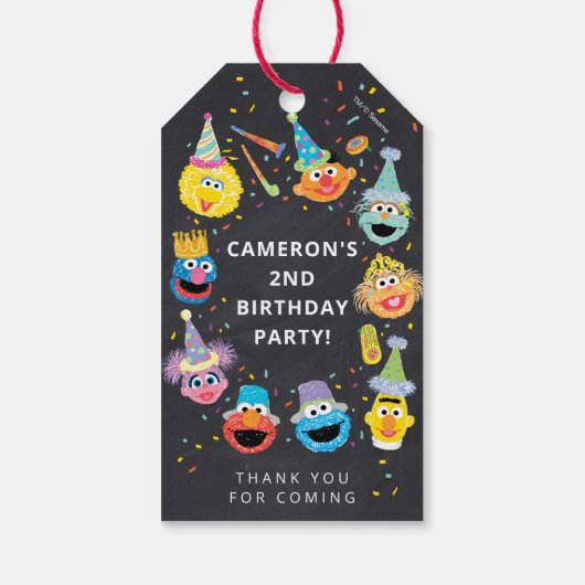 Sesamstraat Vrienden Confetti Dank je wel gunst Cadeaulabel (Achterkant)