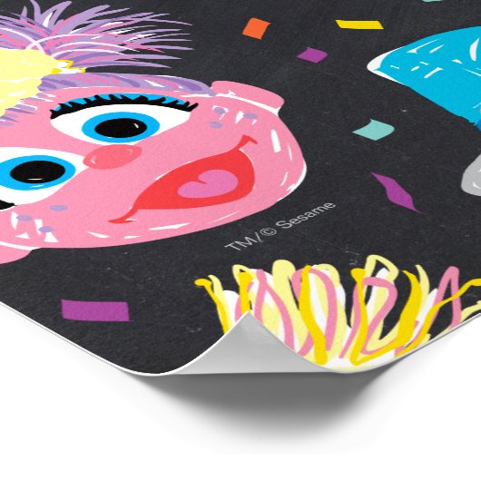 Sesamstraat Vrienden Confetti | Kaarten & Cadeaus Poster (Hoek)