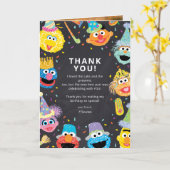 Sesamstraat Vrienden Confetti Verjaardag Dank u Kaart (Gele Bloem)