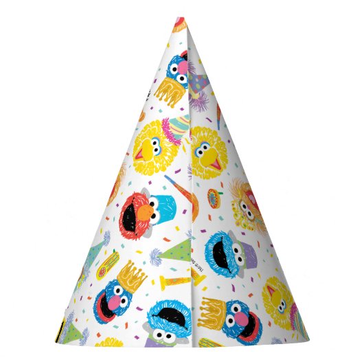 Sesamstraat Vrienden Confetti Verjaardag Feesthoedjes (Achterkant)