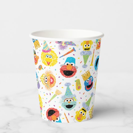 Sesamstraat Vrienden Confetti Verjaardag Papieren Bekers (Achterkant)