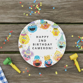 Sesamstraat Vrienden Confetti Verjaardag Papieren Bordje