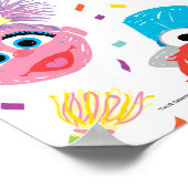 Sesamstraat Vrienden Confetti Verjaardag Poster (Hoek)