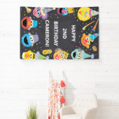 Sesamstraat Vrienden Confetti Verjaardag Spandoek (Insitu)