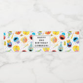 Sesamstraat Vrienden Confetti Verjaardag Waterfles Etiket (Enkel label)