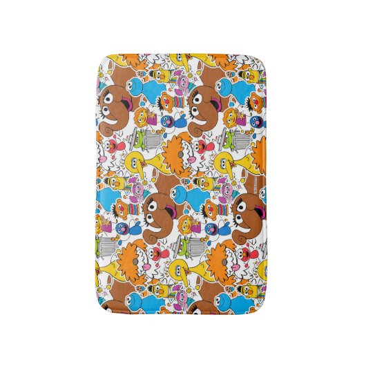 Sesamstraat Vrienden Doodley Pattern Badmat (Voorkant Verticaal)