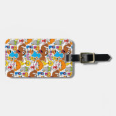 Sesamstraat Vrienden Doodley Pattern Bagagelabel (Voorkant horizontaal)