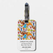 Sesamstraat Vrienden Doodley Pattern Bagagelabel (Achterkant verticaal)