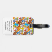 Sesamstraat Vrienden Doodley Pattern Bagagelabel (Achterkant horizontaal)