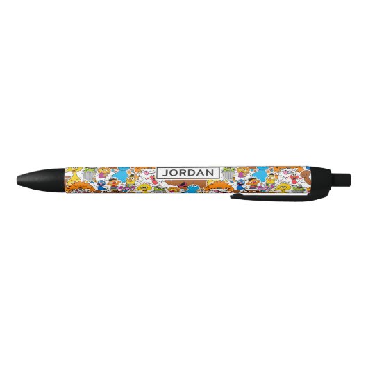 Sesamstraat Vrienden Doodley Pattern | Jouw namen  Blauwe Inkt Pen (Bodem)