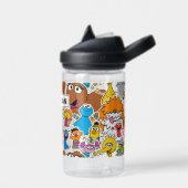 Sesamstraat Vrienden Doodley Pattern | Jouw namen  Waterfles (Links)