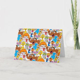 Sesamstraat Vrienden Doodley Pattern Kaart