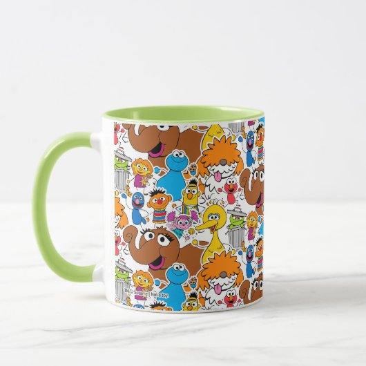 Sesamstraat Vrienden Doodley Pattern Mok (Links)