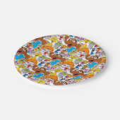 Sesamstraat Vrienden Doodley Pattern Papieren Bordje (Gekanteld)