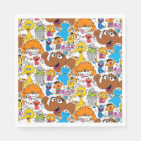 Sesamstraat Vrienden Doodley Pattern