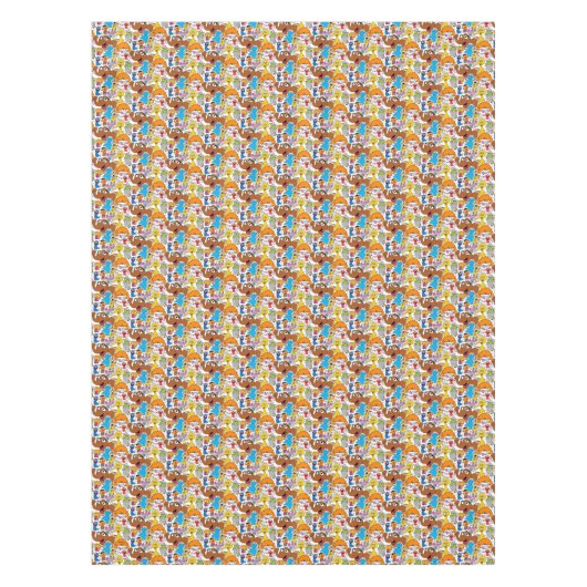 Sesamstraat Vrienden Doodley Pattern Tafelkleed (Voorkant)