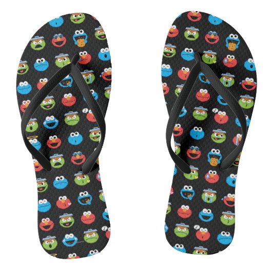 Sesamstraat Vrienden Emoji Pattern Teenslippers (Voetbed)