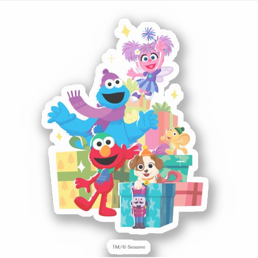 Sesamstraat Vrienden en Cadeaus Sticker (Voorkant)