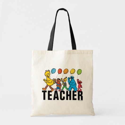 Sesamstraat Vrienden | Feestballonnen Leraar Tote Bag (Voorkant)