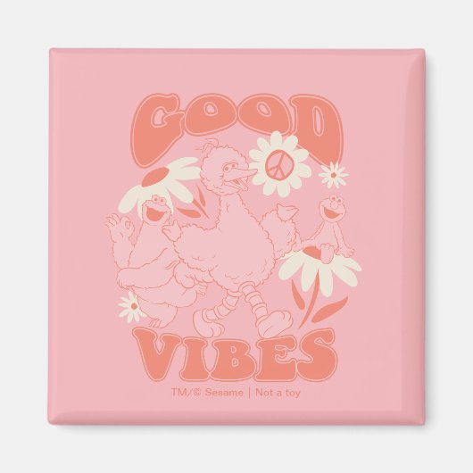 Sesamstraat Vrienden | Good Vibes Magneet (Voorkant)