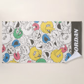 Sesamstraat Vrienden | Grote kop | Jouw namen toev Strandlaken (Voorkant)