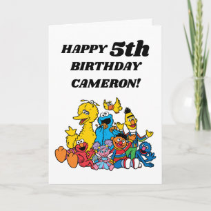 Sesamstraat Vrienden Happy 5th Birthday Kaart