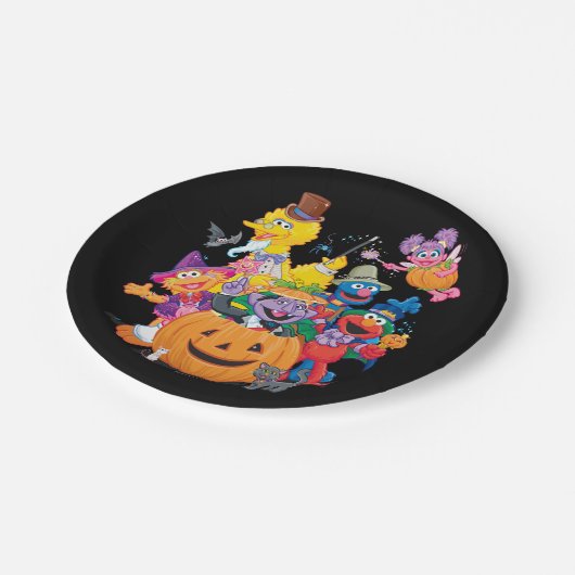 Sesamstraat Vrienden | Happy Halloween Papieren Bordje (Gekanteld)