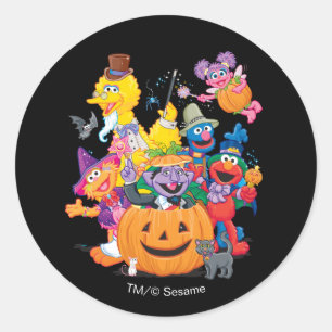 Sesamstraat Vrienden   Happy Halloween Ronde Sticker