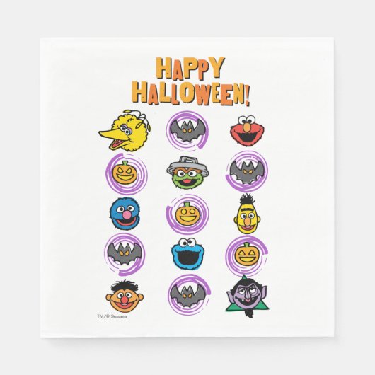 Sesamstraat Vrienden - Happy Halloween! Servetten (Voorkant)