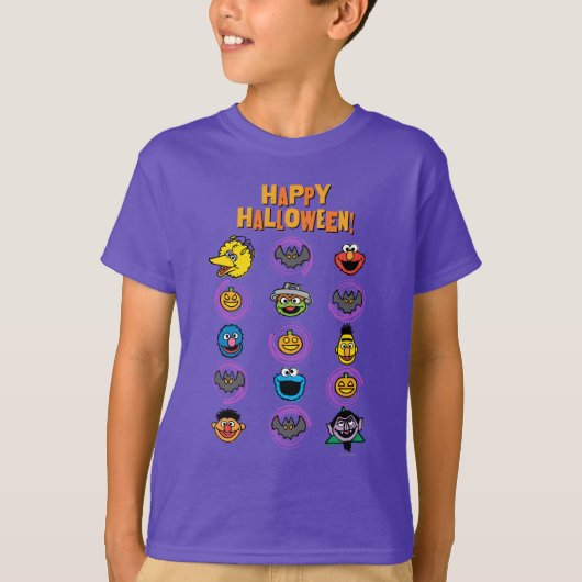 Sesamstraat Vrienden - Happy Halloween! T-shirt (Voorkant)