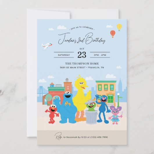 Sesamstraat Vrienden Kinderen Verjaardag Kaart (Voorkant)