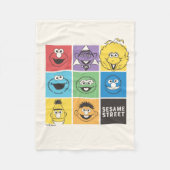 Sesamstraat Vrienden | Kleurblokken Fleece Deken (Voorkant)