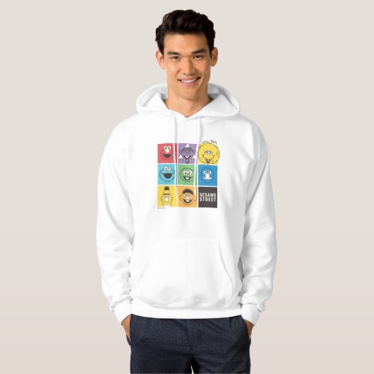 Sesamstraat Vrienden | Kleurblokken Hoodie (Voorkant volledig)