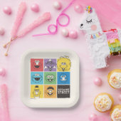 Sesamstraat Vrienden | Kleurblokken Papieren Bordje (Feest)