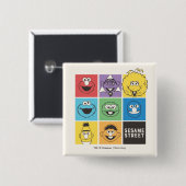 Sesamstraat Vrienden | Kleurblokken Vierkante Button 5,1 Cm (Voorkant /achterkant)
