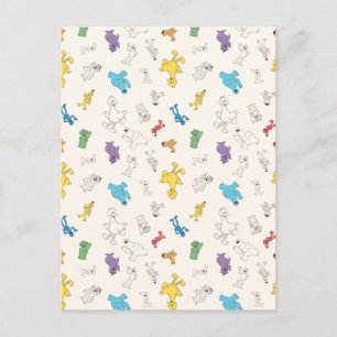 Sesamstraat Vrienden   Kleurrijk  patroon Briefkaart