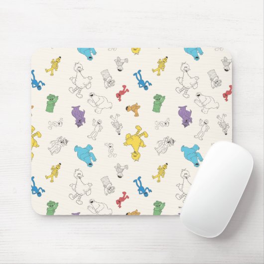 Sesamstraat Vrienden | Kleurrijk  patroon Muismat (Met muis)