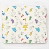 Sesamstraat Vrienden | Kleurrijk  patroon Muismat (Voorkant)