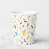 Sesamstraat Vrienden | Kleurrijk  patroon Papieren Bekers (Voorkant)