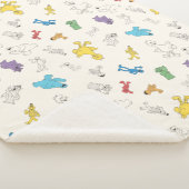 Sesamstraat Vrienden | Kleurrijk  patroon Sherpa Deken (3/4)