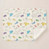 Sesamstraat Vrienden | Kleurrijk  patroon Sherpa Deken (Voorkant (horizontaal))