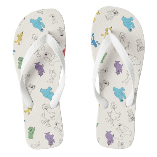 Sesamstraat Vrienden | Kleurrijk patroon Teenslippers (Voetbed)