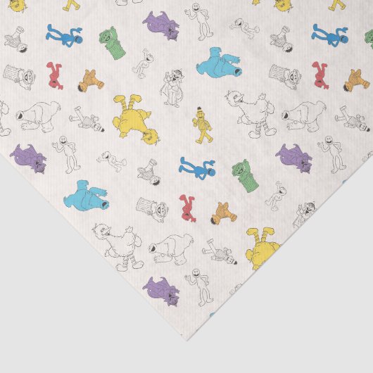 Sesamstraat Vrienden | Kleurrijk  patroon Tissuepapier (Detail)