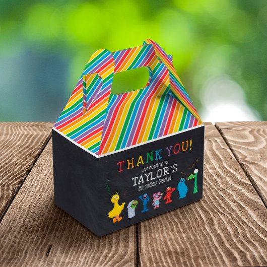 Sesamstraat Vrienden Krijtbord Regenboog Verjaarda Bedankdoosjes
