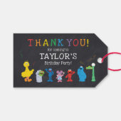 Sesamstraat Vrienden Krijtbord Regenboog Verjaarda Cadeaulabel (Voorkant (Horizontaal))