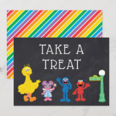 Sesamstraat Vrienden Krijtbord Regenboog Verjaarda Kaart (Voorkant / Achterkant)