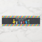 Sesamstraat Vrienden Krijtbord Regenboog Verjaarda Waterfles Etiket (Enkel label)